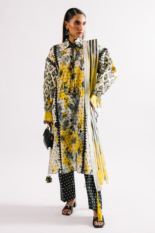 Agha Noor Unstitched Printed Lawn 3pc