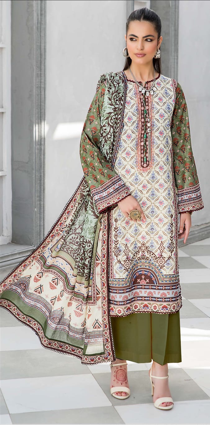 Soha Afreen Virsay Unstitched Lawn 3pc - Branded Cut Pieces