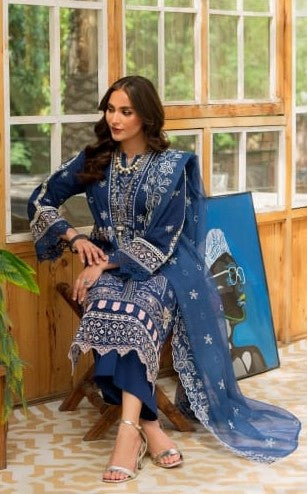 Mahnur Bella Luxury Lawn Collection 3pc - Branded Cut Pieces