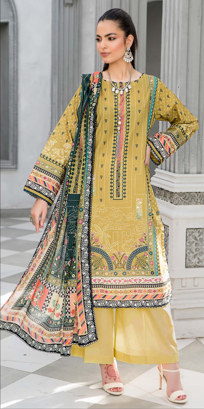 Soha Afreen Virsay Unstitched Lawn 3pc - Branded Cut Pieces