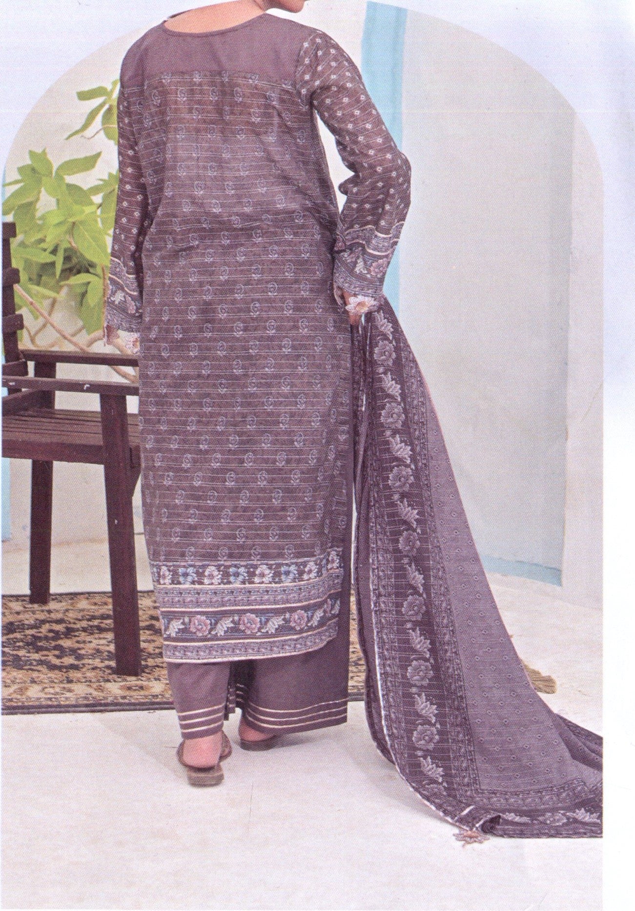 Aira Unstitched Embroidered Lawn 3pc - Branded Cut Pieces