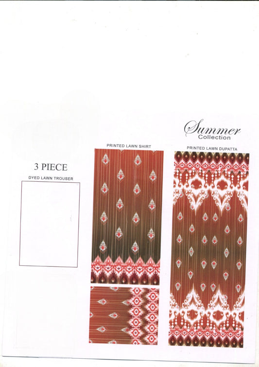 Popular Unstitched Printed Lawn 3pc