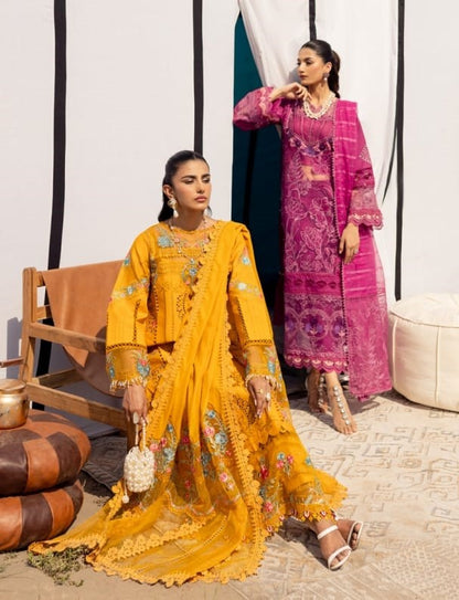 Parishay Janan Luxury Embroidered Lawn 3pc - Branded Cut Pieces