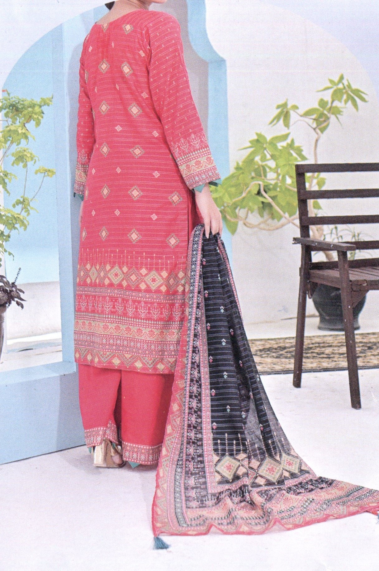 Aira Unstitched Embroidered Lawn 3pc - Branded Cut Pieces