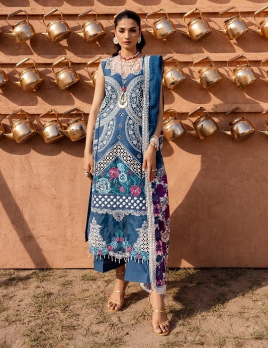 Parishay Janan Luxury Embroidered Lawn 3pc - Branded Cut Pieces