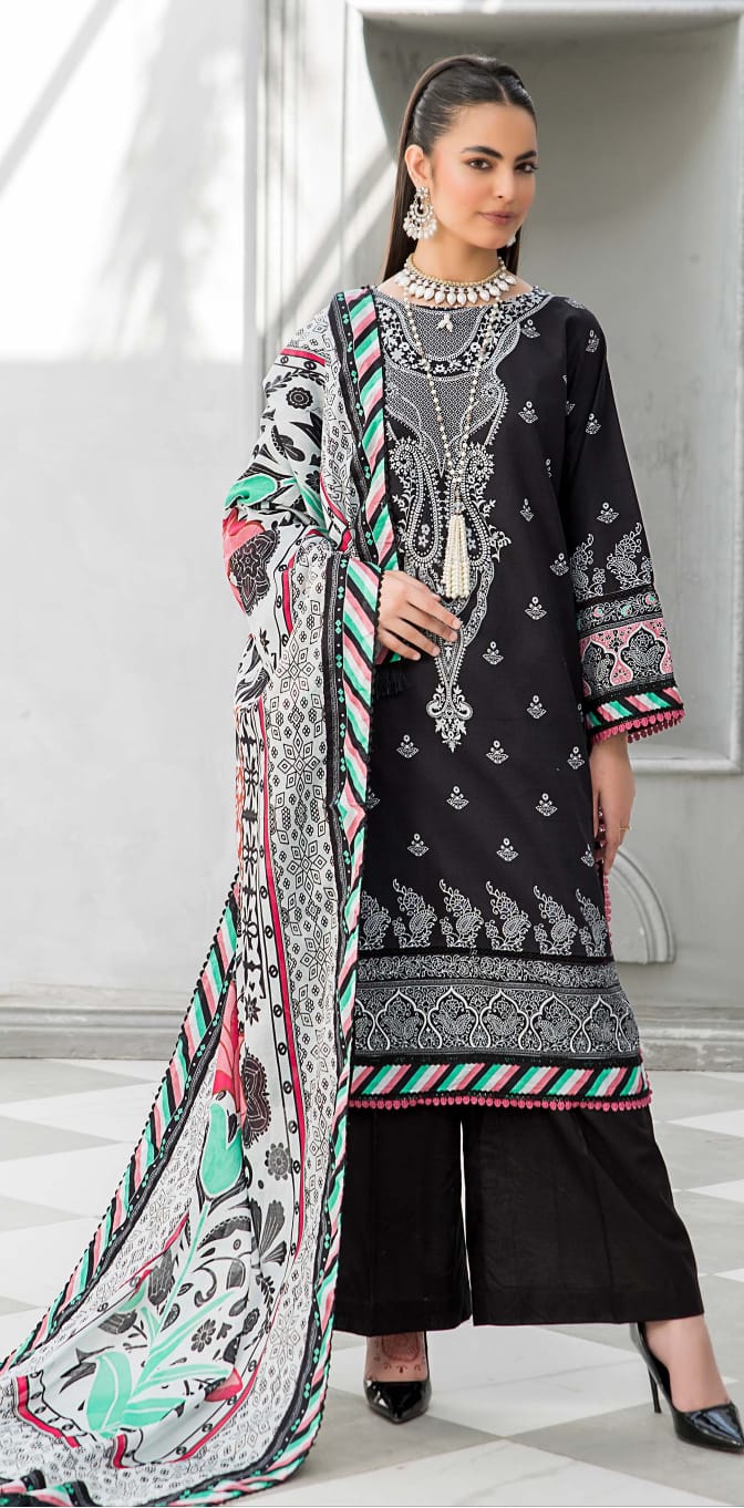 Soha Afreen Virsay Unstitched Lawn 3pc - Branded Cut Pieces