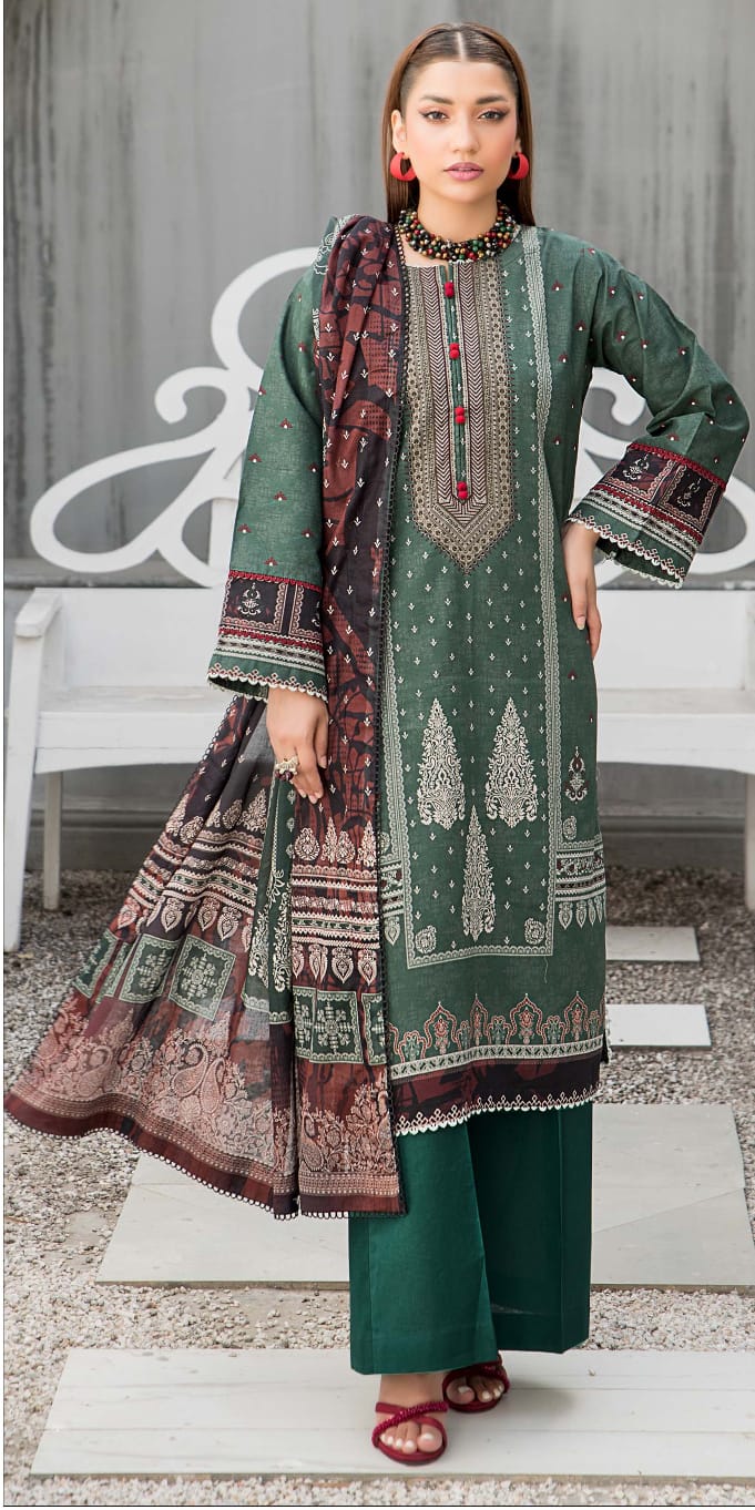 Soha Afreen Virsay Unstitched Lawn 3pc - Branded Cut Pieces