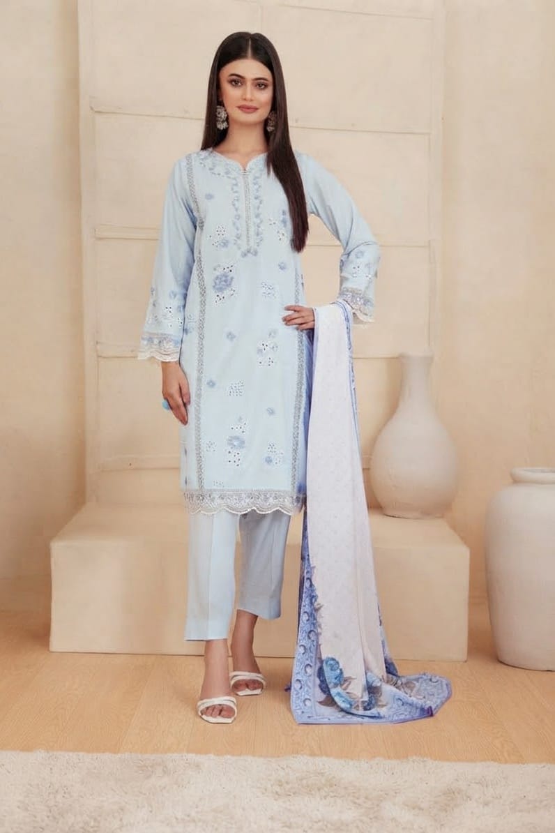Tawakal Amara Staple Stitched Embroidered 3pc