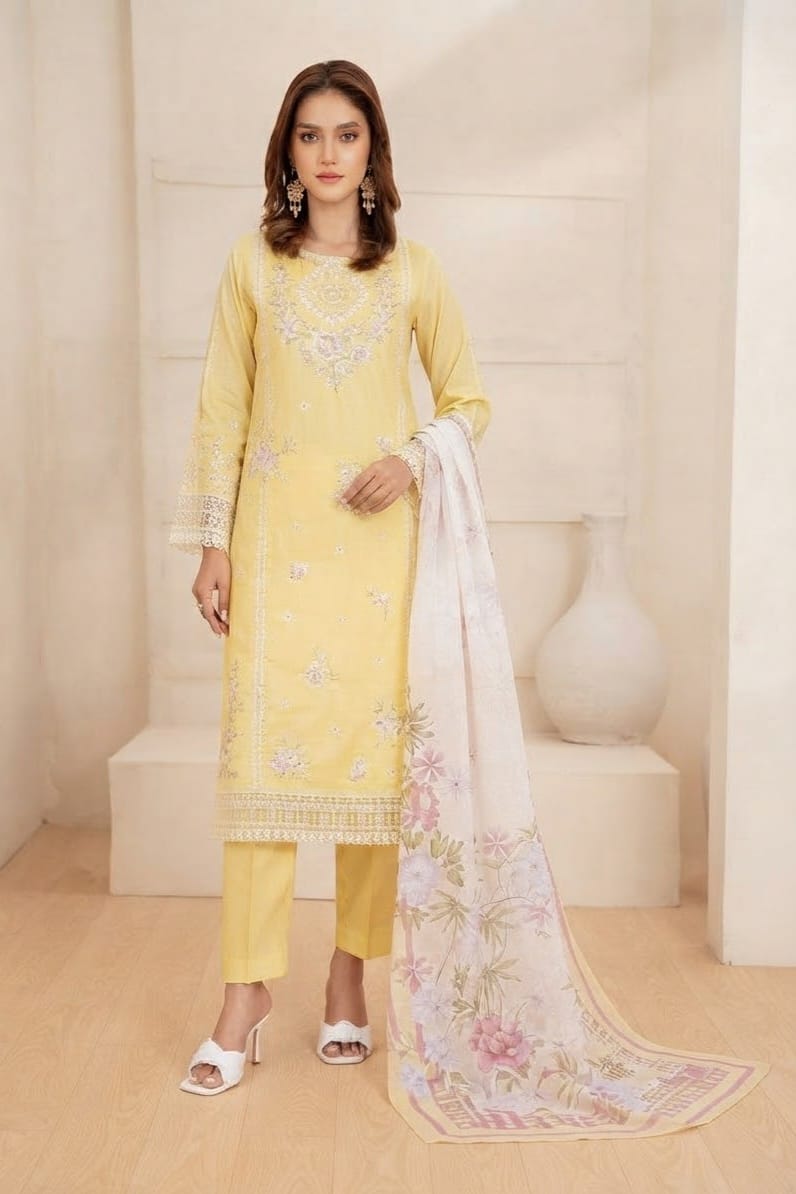 Tawakal Amara Staple Stitched Embroidered 3pc