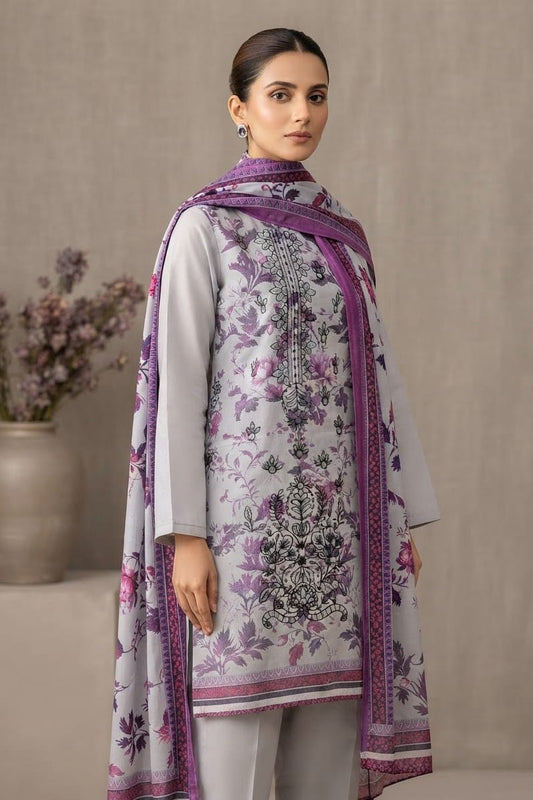 Dhanak Embroidere Unstitched 3pc