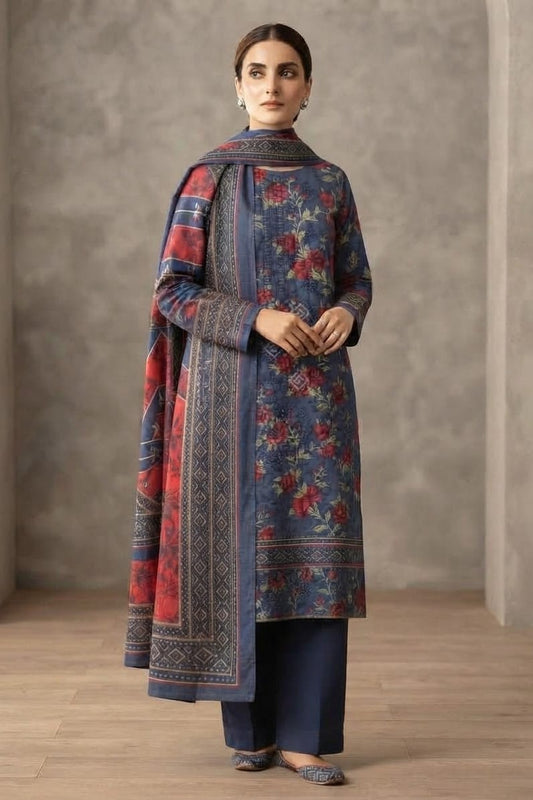 Dhanak Embroidere Unstitched 3pc