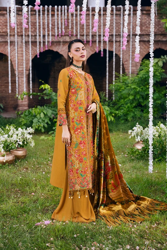 Mahnur Amelia Embroidered Luxury Cotrai 3pc