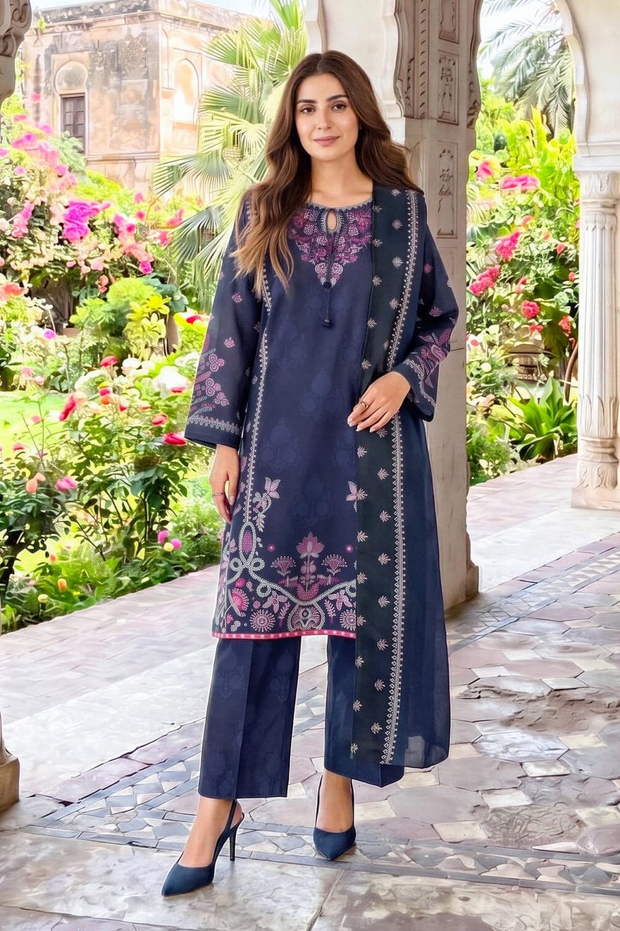 Lime Light Unstitched Paste Printed Khaddar 3pc