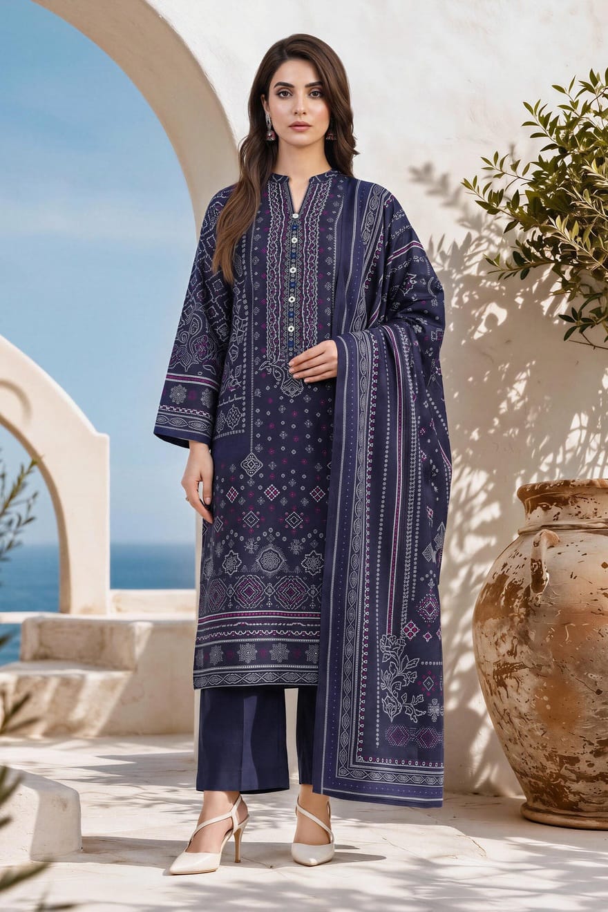 Lime Light Unstitched Printed Khaddar 3pc