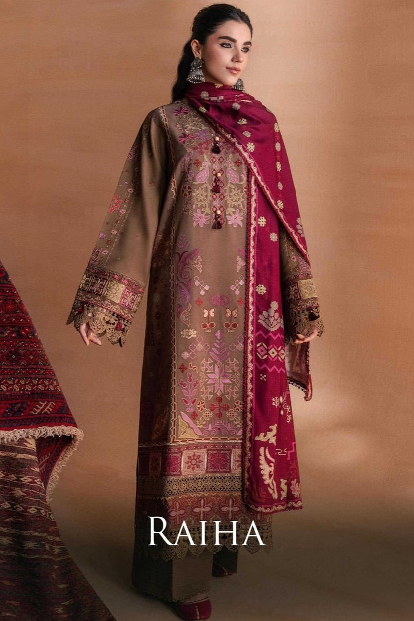 ZYNC Embroidered Luxury Viscose 3pc