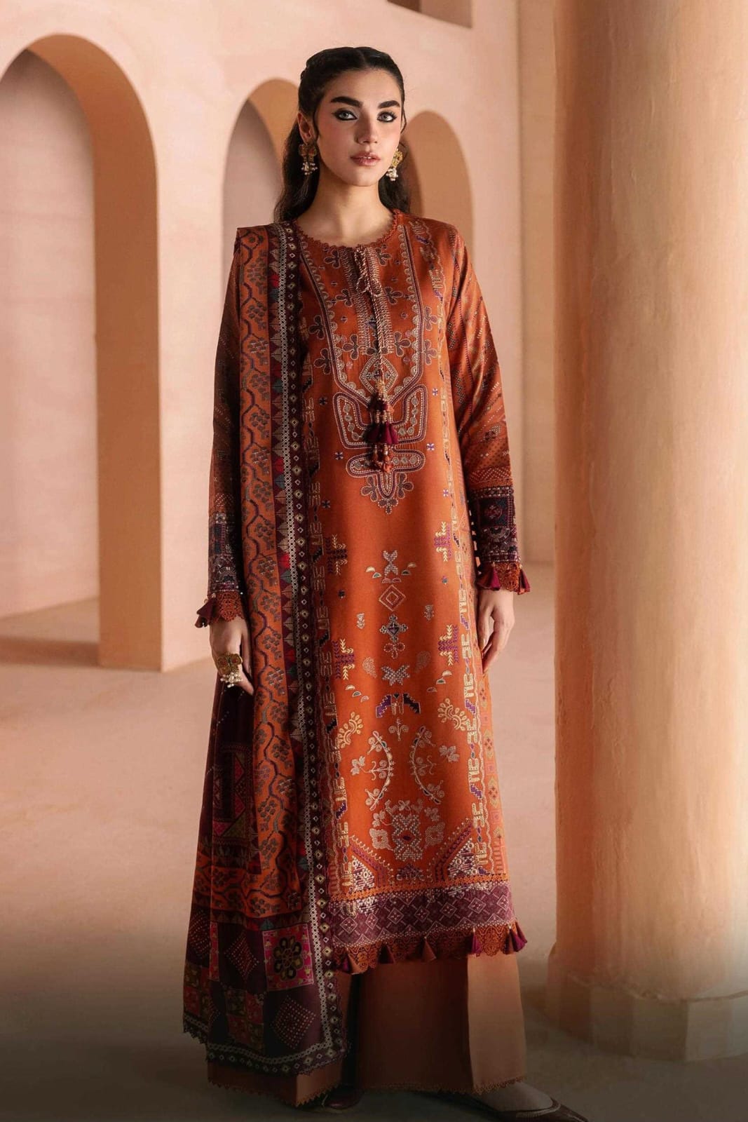 ZYNC Embroidered Luxury Viscose 3pc