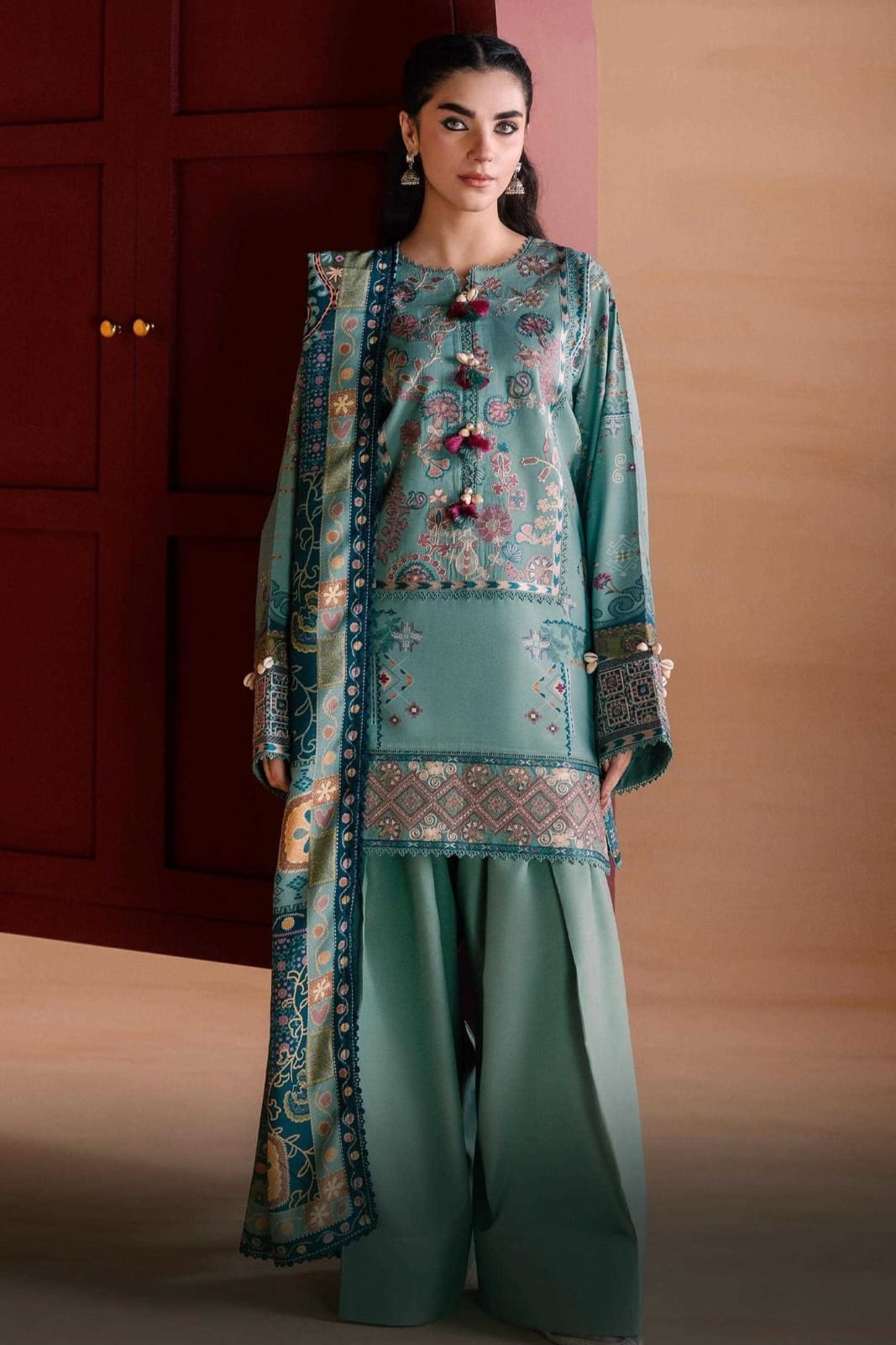 ZYNC Embroidered Luxury Viscose 3pc