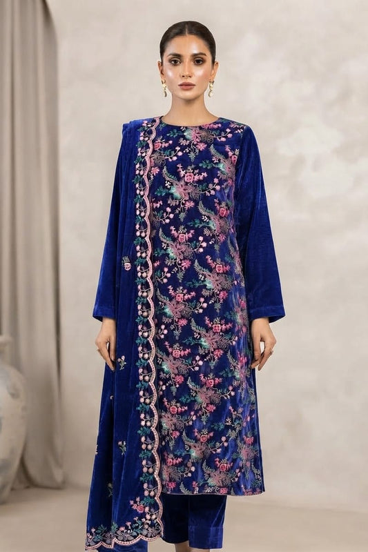 Binzada Unstitched Embroidered Velvet 3pc