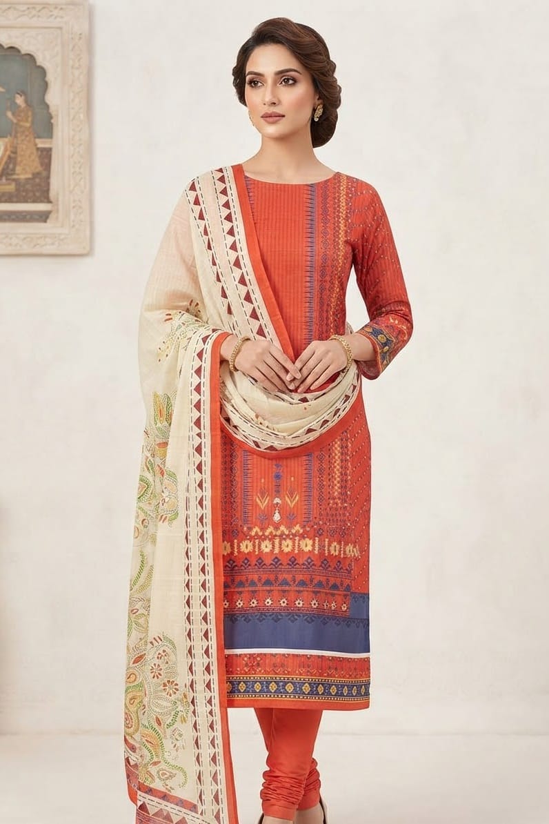 Mix Brand Unstitched Printed Khaddar 3pc
