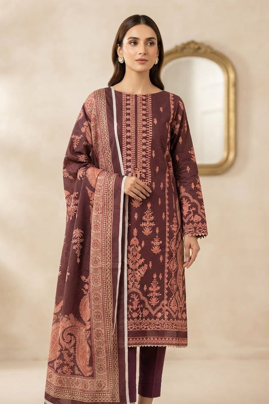 Mix Brand Unstitched Printed Khaddar 3pc