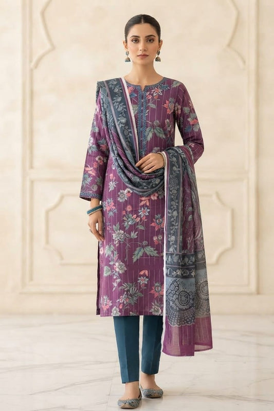 Mix Brand Unstitched Printed Khaddar 3pc