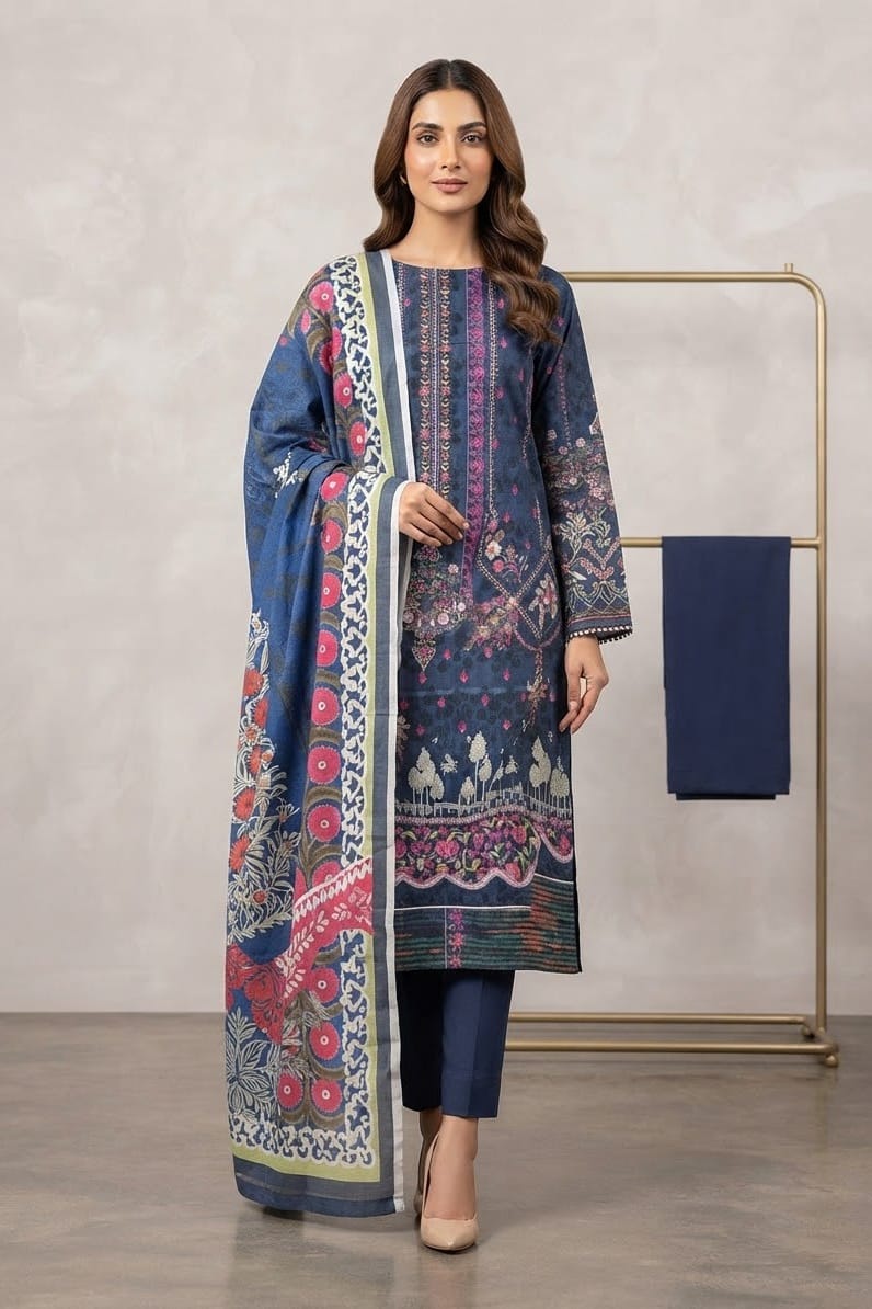 Mix Brand Unstitched Printed Khaddar 3pc