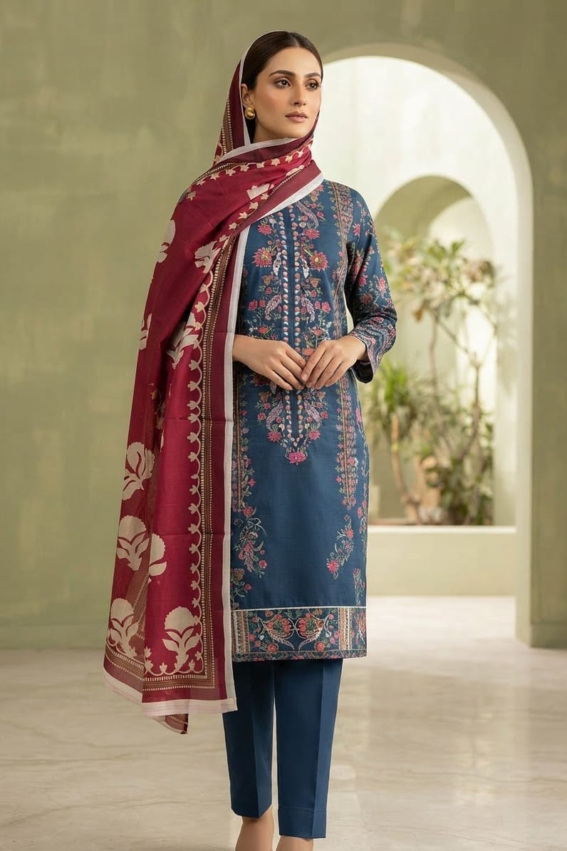 Mix Brand Unstitched Printed Khaddar 3pc