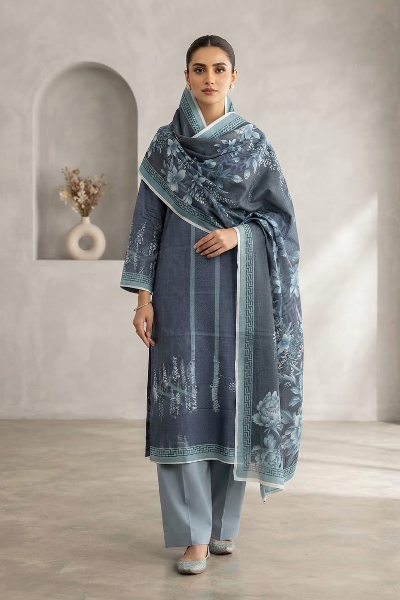 Mix Brand Unstitched Printed Khaddar 3pc