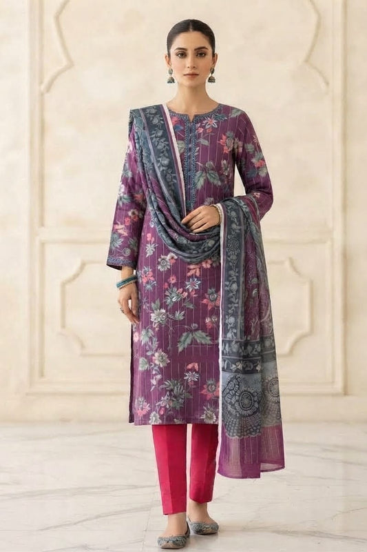 Mix Brand Unstitched Printed Khaddar 3pc