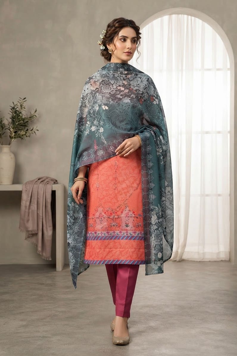 Mix Brand Unstitched Printed Khaddar 3pc