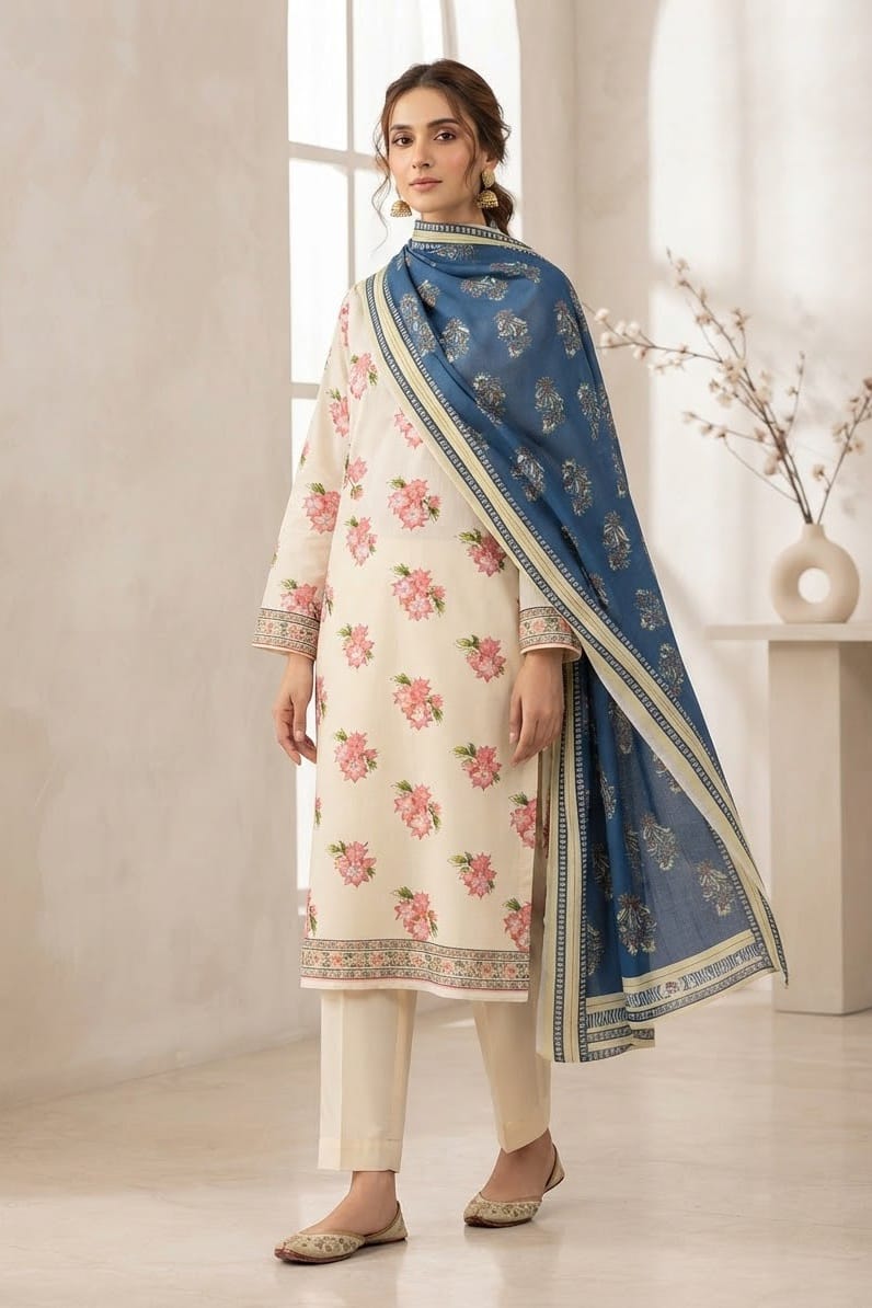 Mix Brand Unstitched Printed Khaddar 3pc