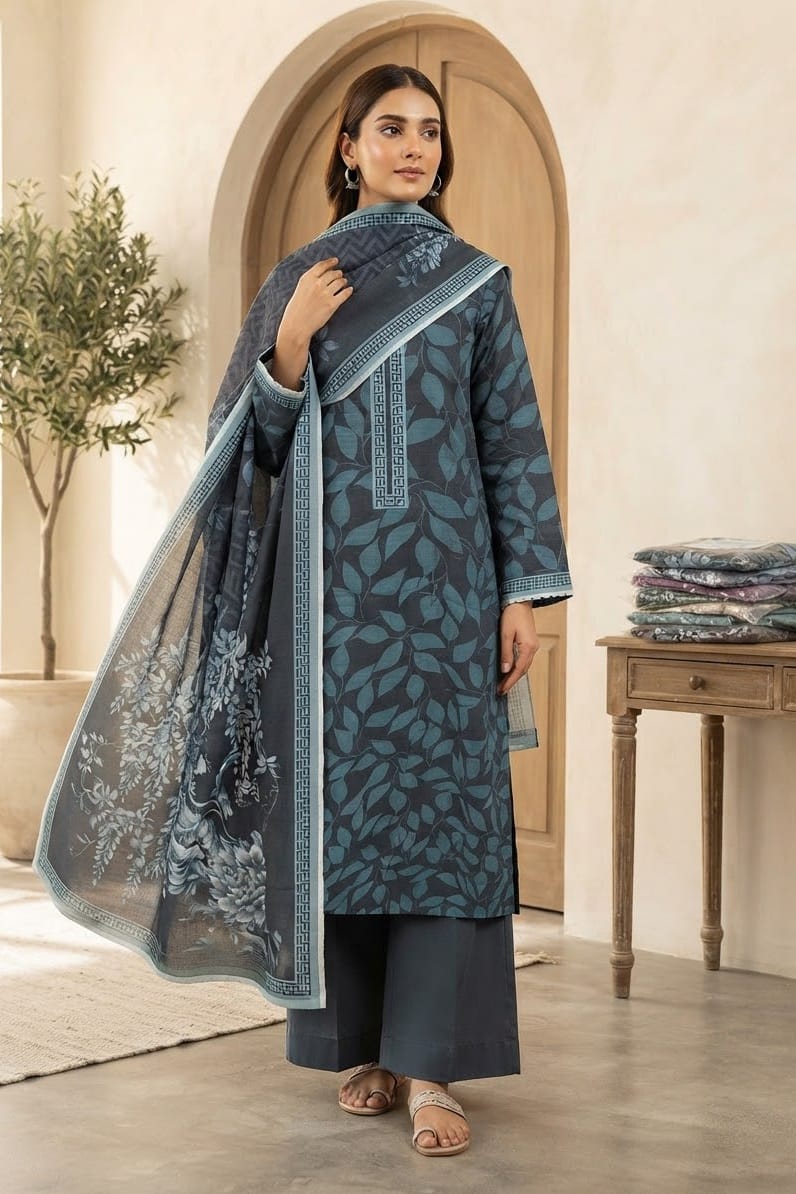 Mix Brand Unstitched Printed Khaddar 3pc