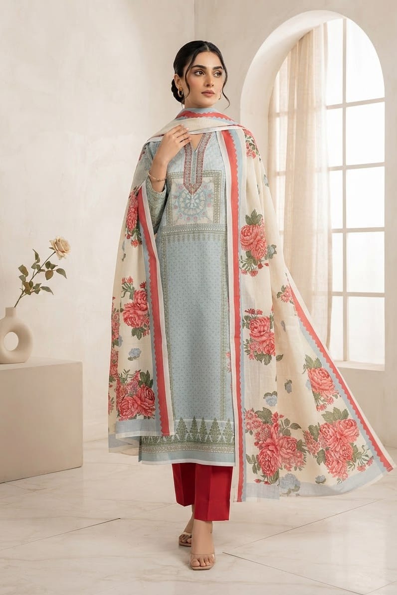 Mix Brand Unstitched Printed Khaddar 3pc
