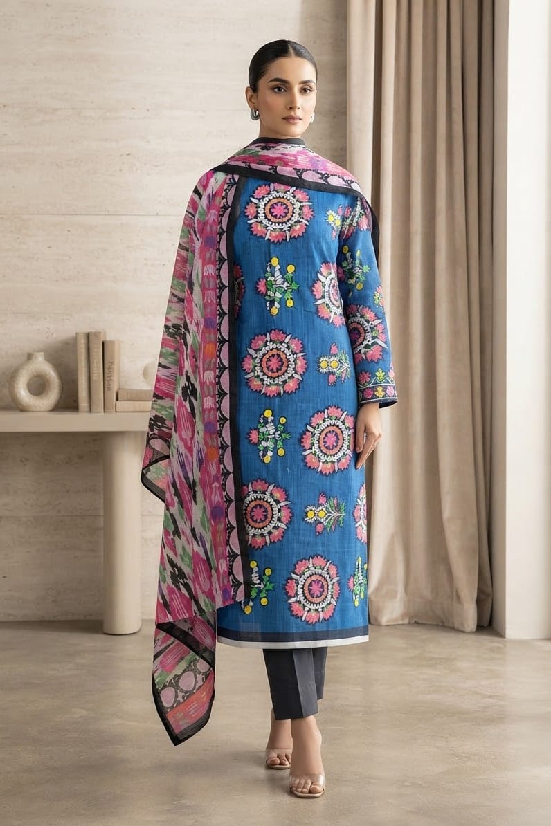 Mix Brand Unstitched Printed Khaddar 3pc