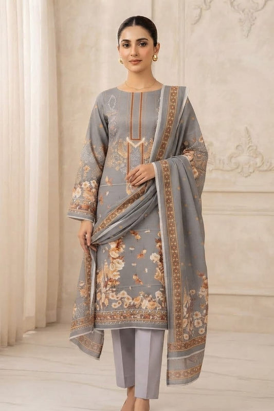 Mix Brand Unstitched Printed Khaddar 3pc
