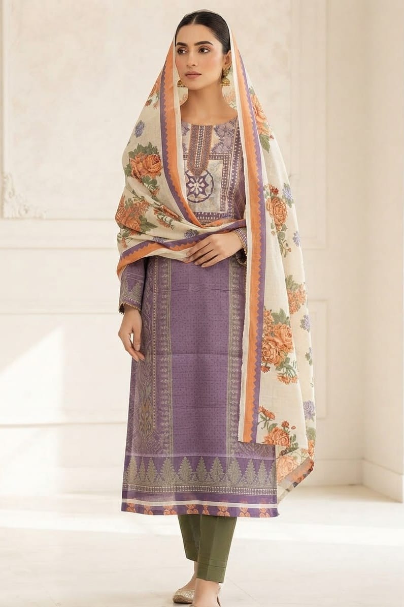 Mix Brand Unstitched Printed Khaddar 3pc