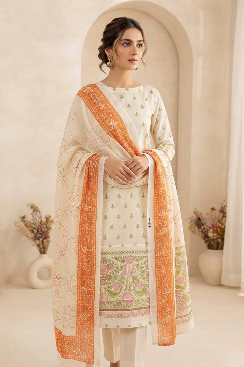 Mix Brand Unstitched Printed Khaddar 3pc