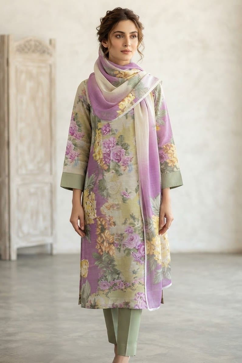 Mix Brand Unstitched Printed Khaddar 3pc