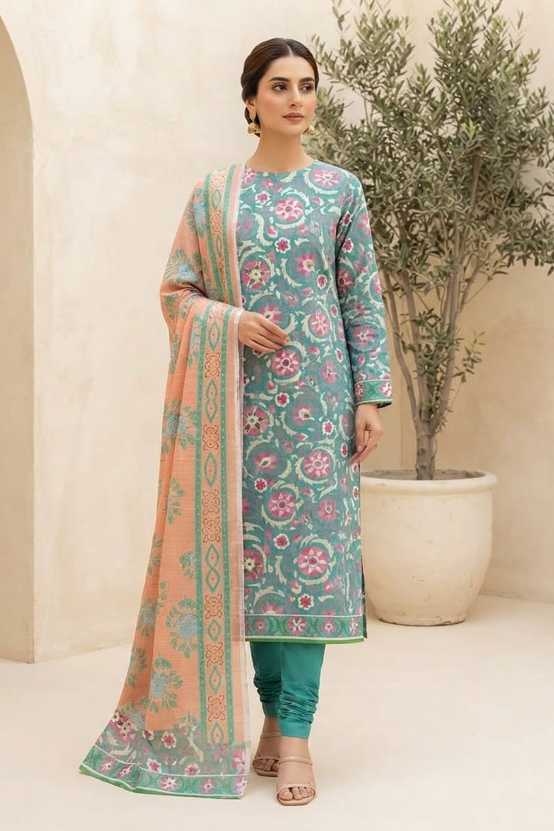 Mix Brand Unstitched Printed Khaddar 3pc