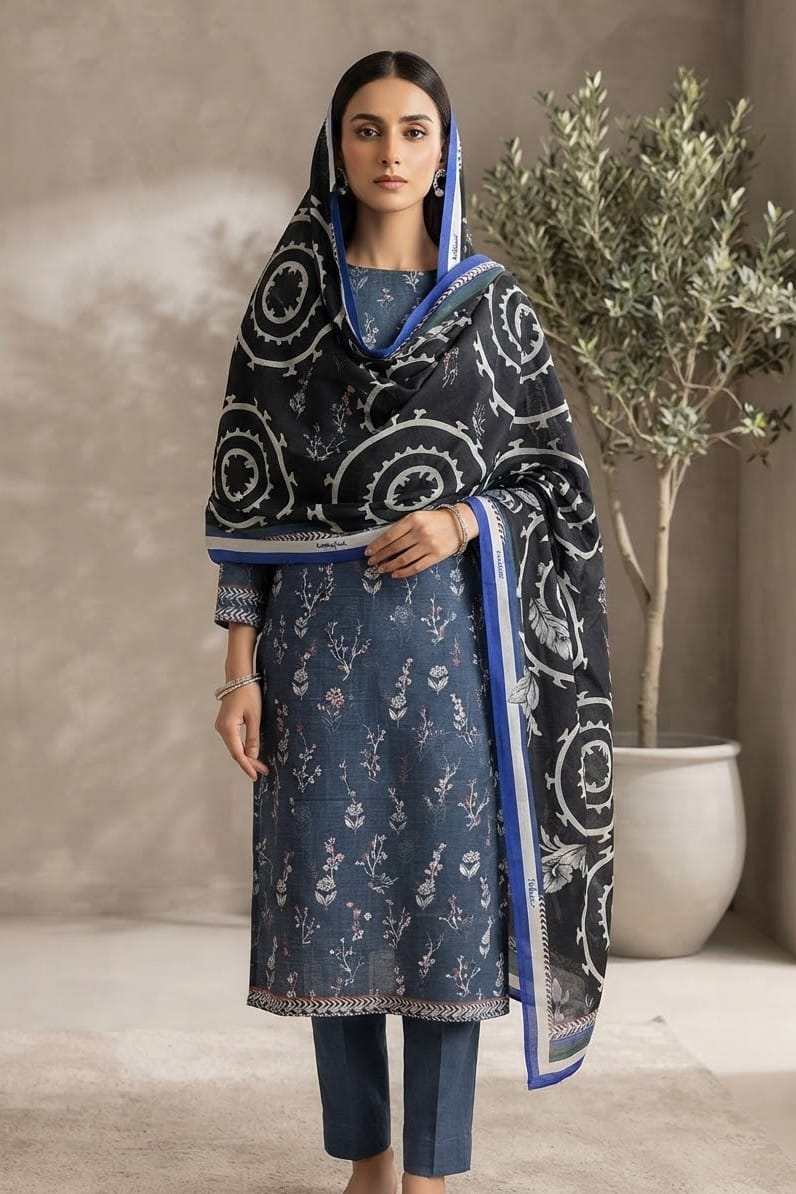 Mix Brand Unstitched Printed Khaddar 3pc