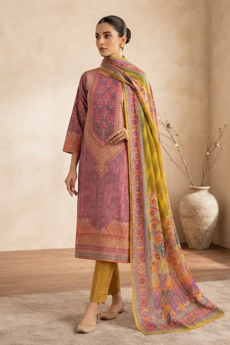 Mix Brand Unstitched Printed Khaddar 3pc