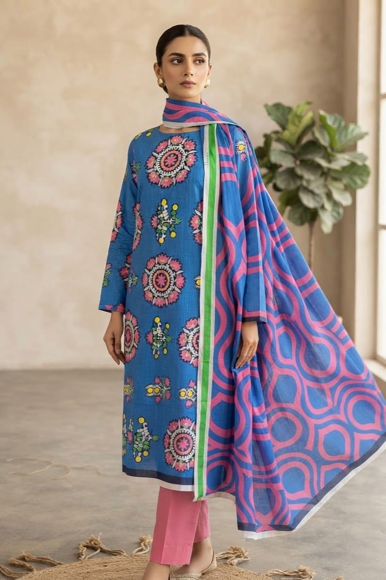 Mix Brand Unstitched Printed Khaddar 3pc