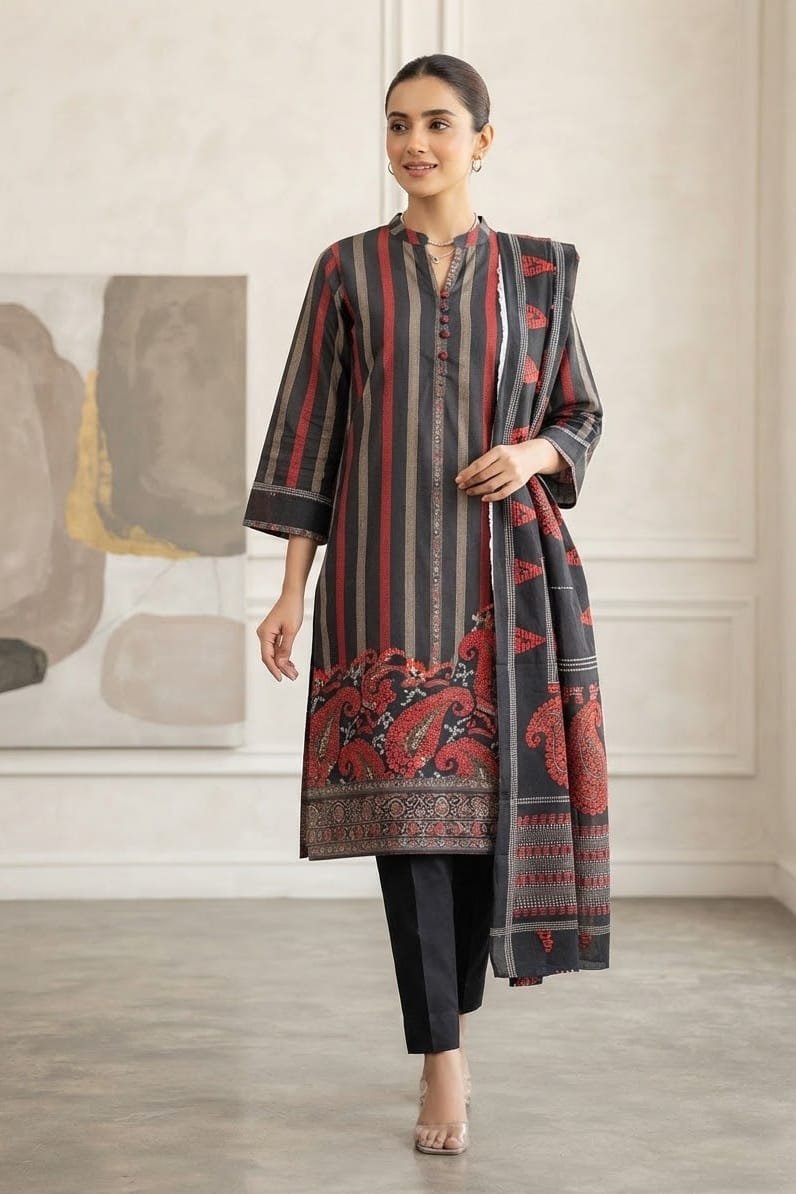 Mix Brand Unstitched Printed Khaddar 3pc