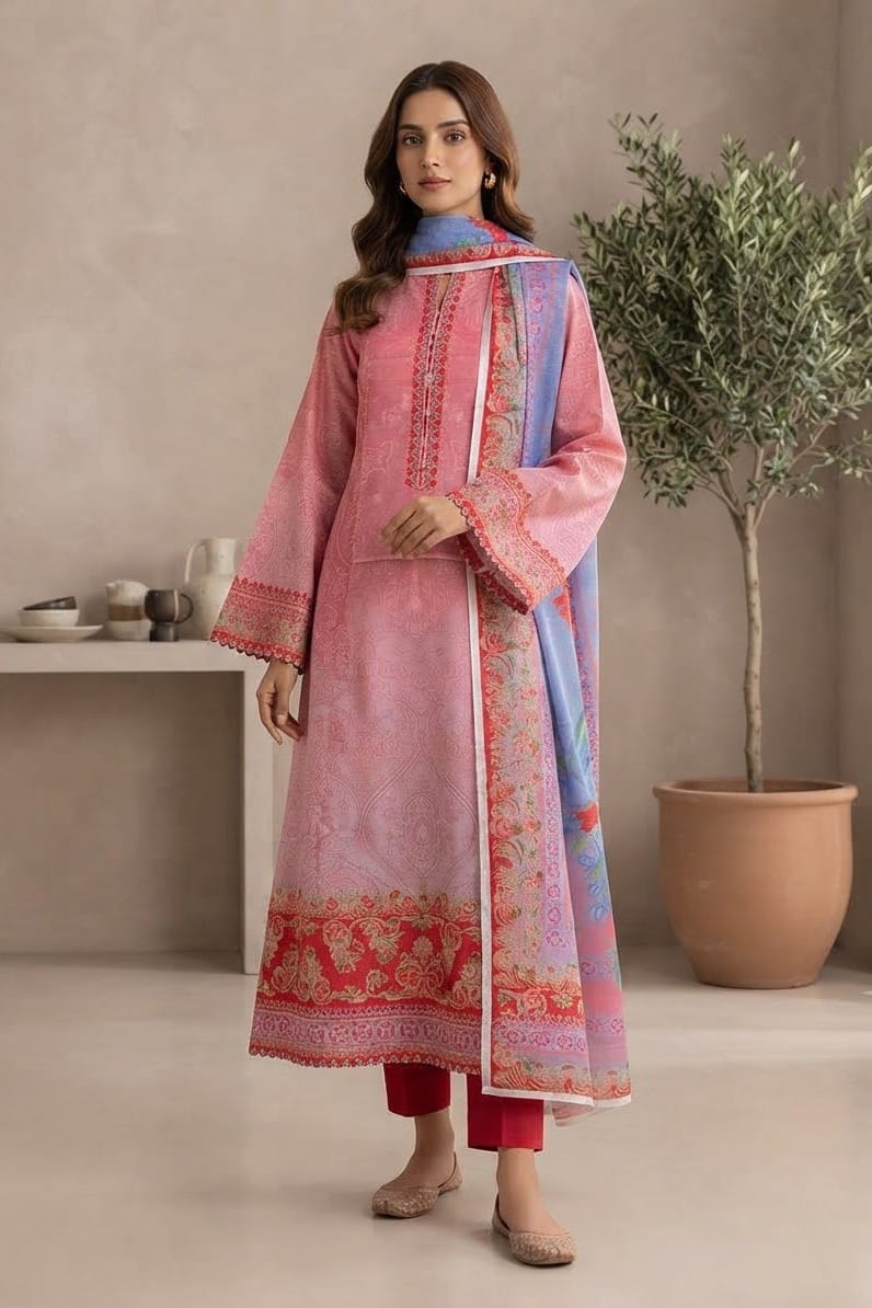 Mix Brand Unstitched Printed Khaddar 3pc