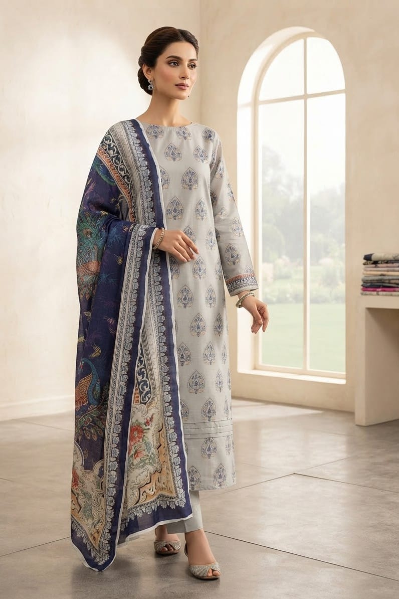 Mix Brand Unstitched Printed Khaddar 3pc