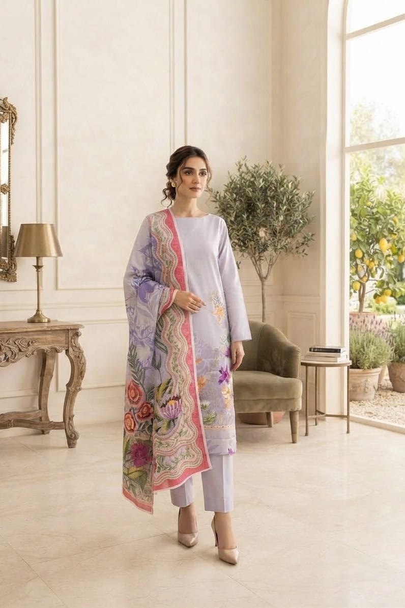 Mix Brand Unstitched Printed Khaddar 3pc