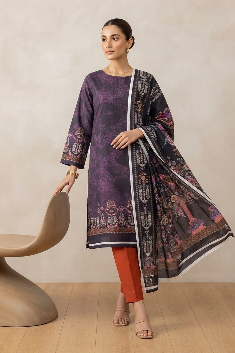 Mix Brand Unstitched Printed Khaddar 3pc