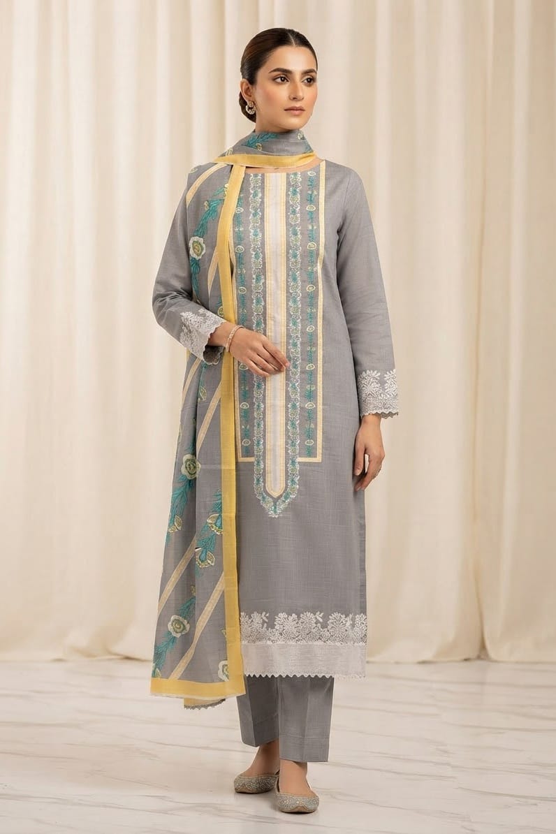 Mix Brand Unstitched Printed Khaddar 3pc