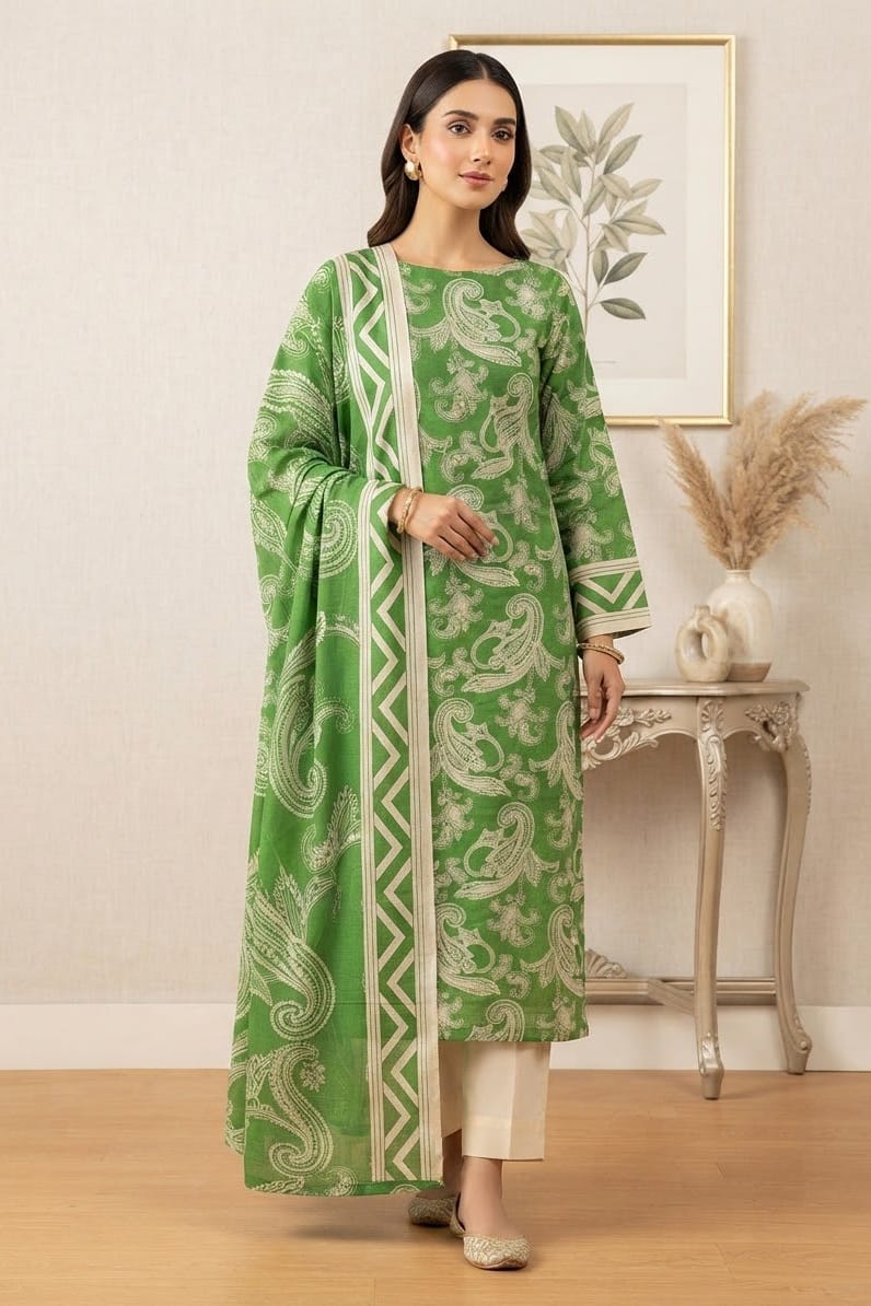 Mix Brand Unstitched Printed Khaddar 3pc