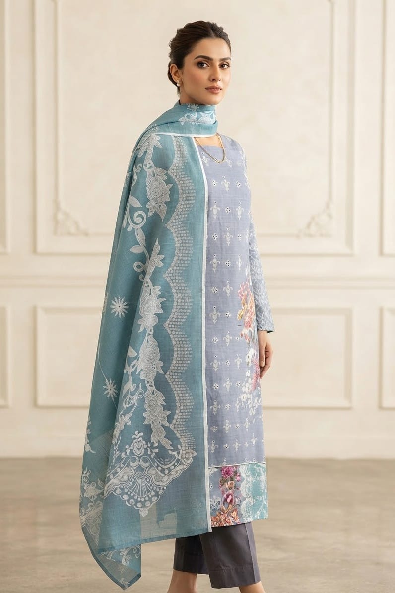 Mix Brand Unstitched Printed Khaddar 3pc